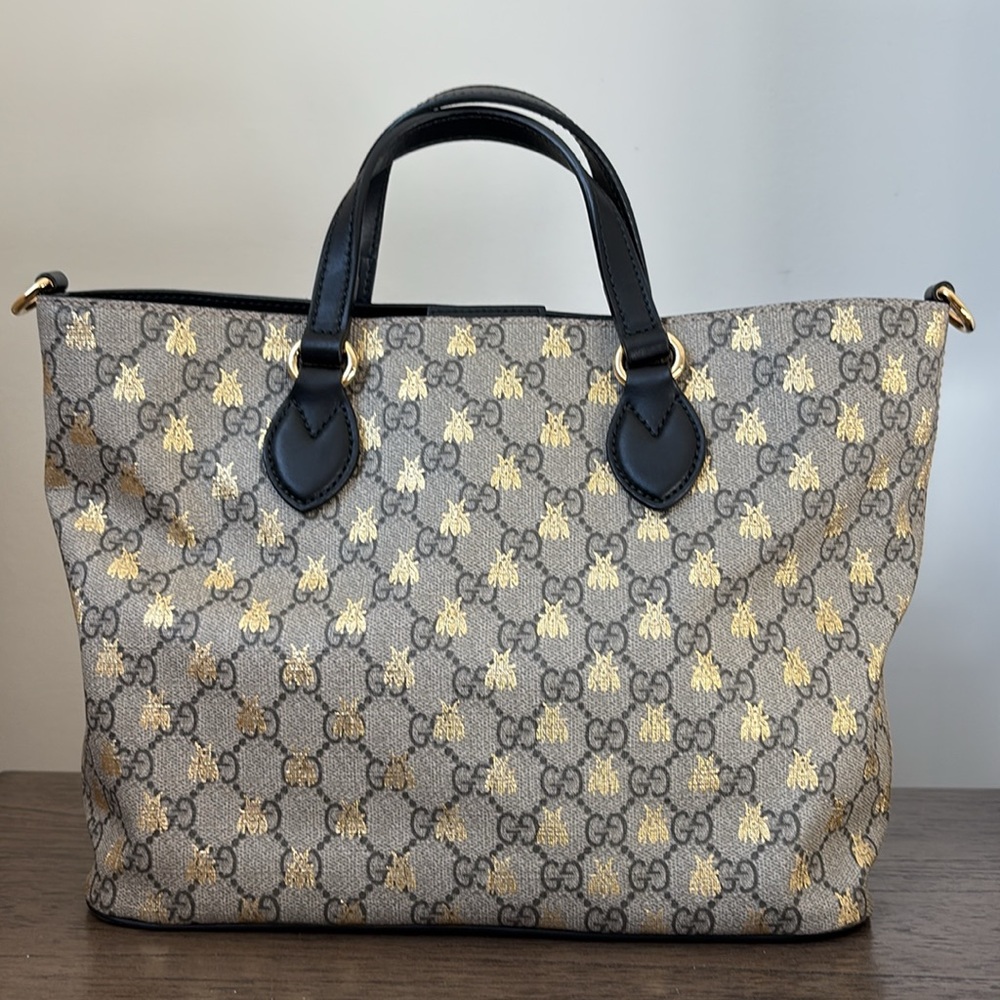 Gucci Bee Canvas Tote Bag - small